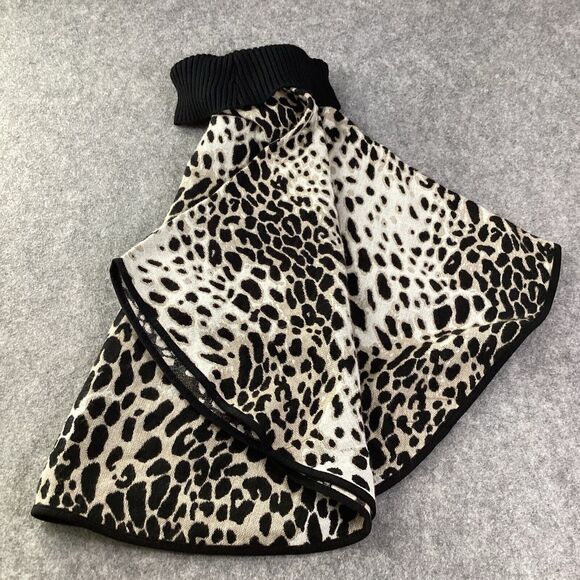 Chicos Sable Chianti Turtleneck Cape Poncho Sweater Womens L/XL Brown Cheetah - Picture 7 of 11